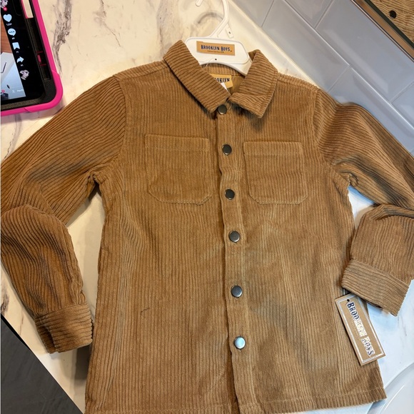 Brown Corduroy Kids flannel Shirt - Picture 4 of 4